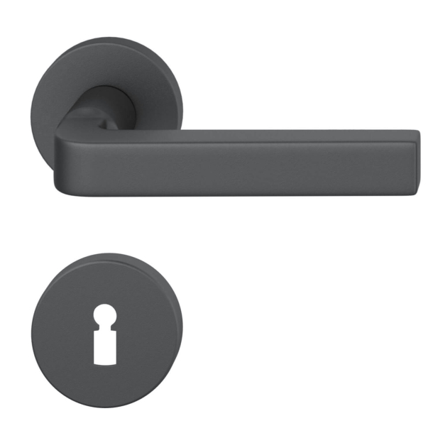 FSB Door Handle - Black Aluminum - Round Rosettes - David Chipperfield - Model 1004