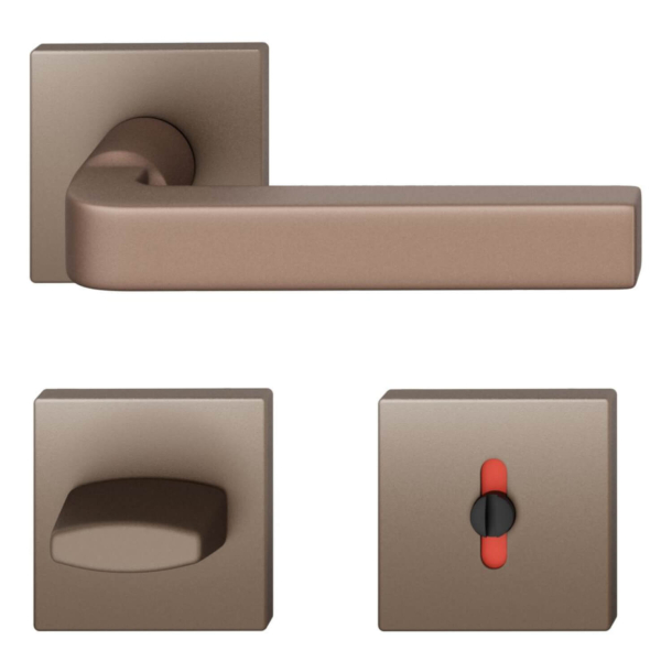 FSB Door handle with privacy lock - Medium bronze - David Chipperfield - Model 1004