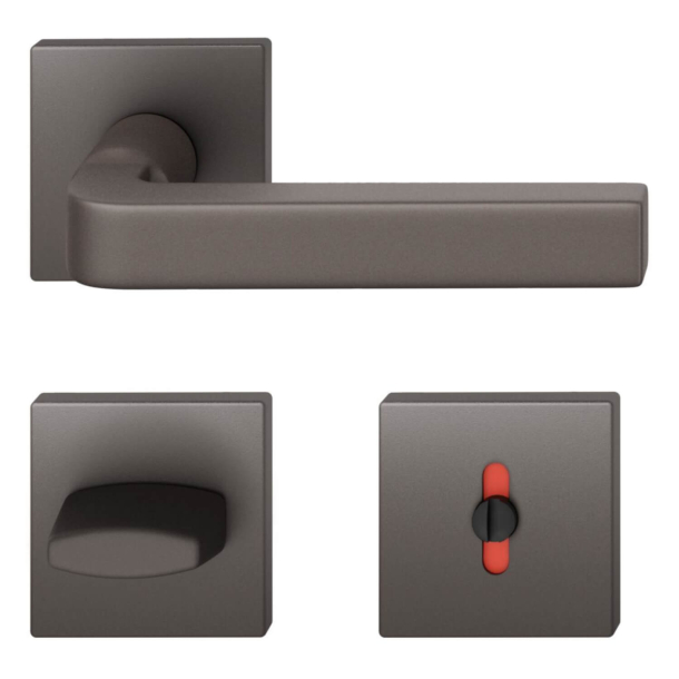 FSB Door handle with privacy lock - Dark bronze - David Chipperfield - Model 1004
