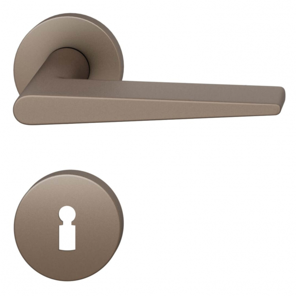 FSB Door handle with escutcheon - Medium bronze - Johannes Potente - Model 1005