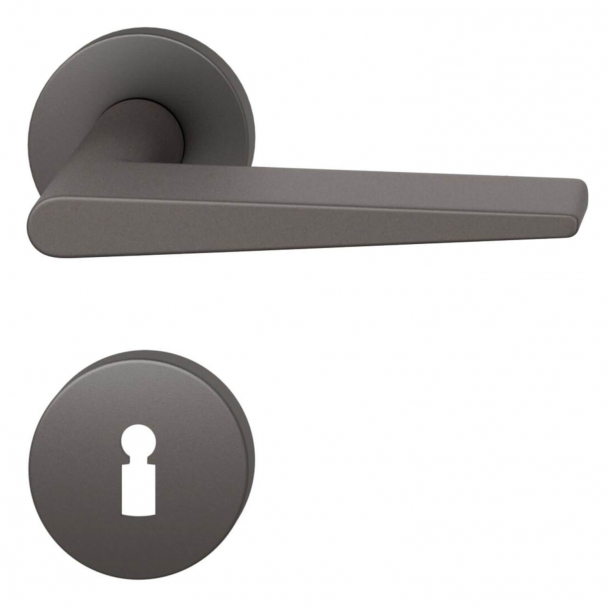 FSB Door handle with escutcheons - Dark bronze brushed aluminium - Johannes Potente - Model 1005