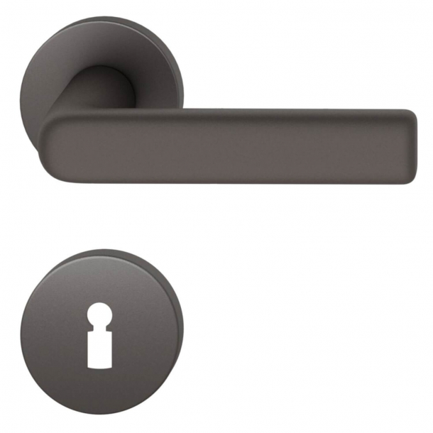 FSB Door handle with escutcheon - Dark bronze brushed aluminium - Hans Poelzig - Model 1012