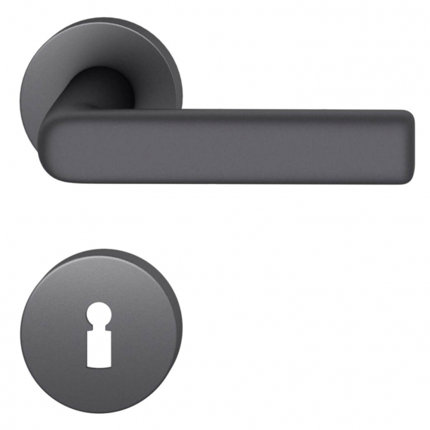 FSB Door handle with escutcheon - Black aluminium - Hans Poelzig - Model 1012