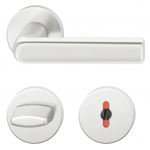 D�rrhandtag med WC-beslag - FSB - Borstad aluminium - BODA - Hans Poelzig - modell 1012