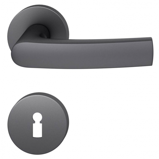 FSB Door handle with escutcheon - Black aluminium - Johannes Potente - Model 1015