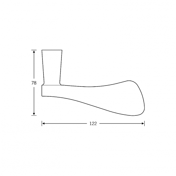 FSB Door handle with escutcheon- Medium bronze brushed aluminium - Johannes Potente - Model 1020