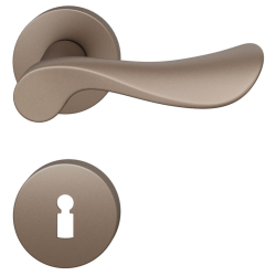 FSB Door handle with escutcheon- Medium bronze brushed aluminium - Johannes Potente - Model 1020
