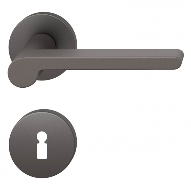 FSB Door handle with escutcheon - Dark bronze brushed aluminium - FSB Workshop - Model 1021