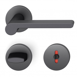 FSB Door handle with privacy lock - Black aluminium - DIN cc38 - FSB Workshop - Model 1021