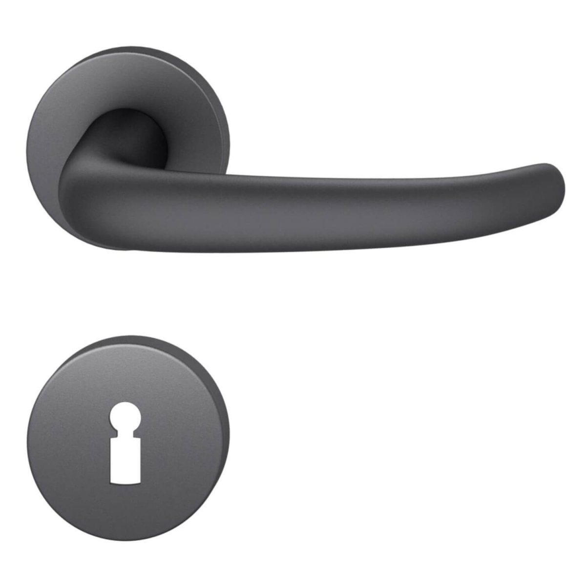 FSB Door Handle With Escutcheon Black Aluminium Johannes Potente 