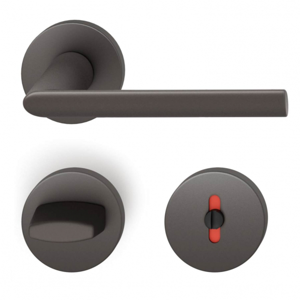 FSB Door handle with privacy lock - Dark bronze - DIN cc38 - FSB Workshop - Model 1025