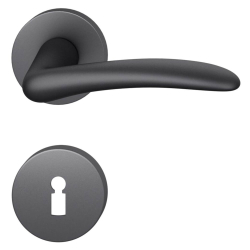 FSB Door Handle with escutcheon - Black aluminium - Johannes Potente - Model 1027
