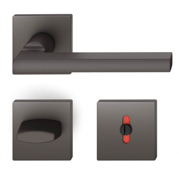 FSB Door handle with privacy lock - Dark bronze - Heike Falkenberg - Model 1035
