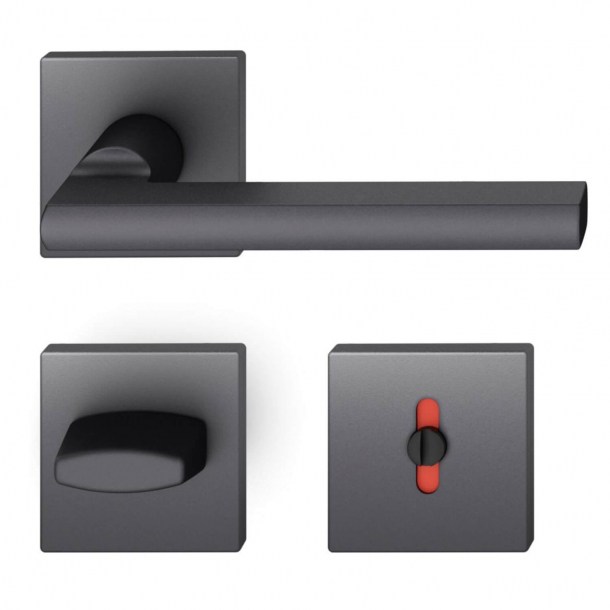 FSB Door handle with privacy lock - Black aluminium - Heike Falkenberg - Model 1035
