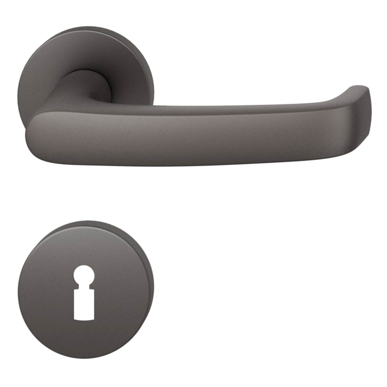 FSB Door handle with escutcheon Dark bronze brushed aluminium Wehag