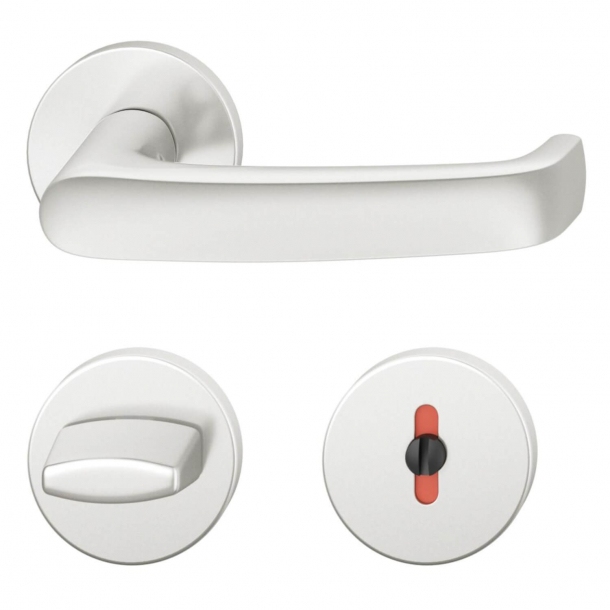 FSB Door handle with privacy lock - Brushed aluminium - DIN cc38 - Wehag company - Model 1045