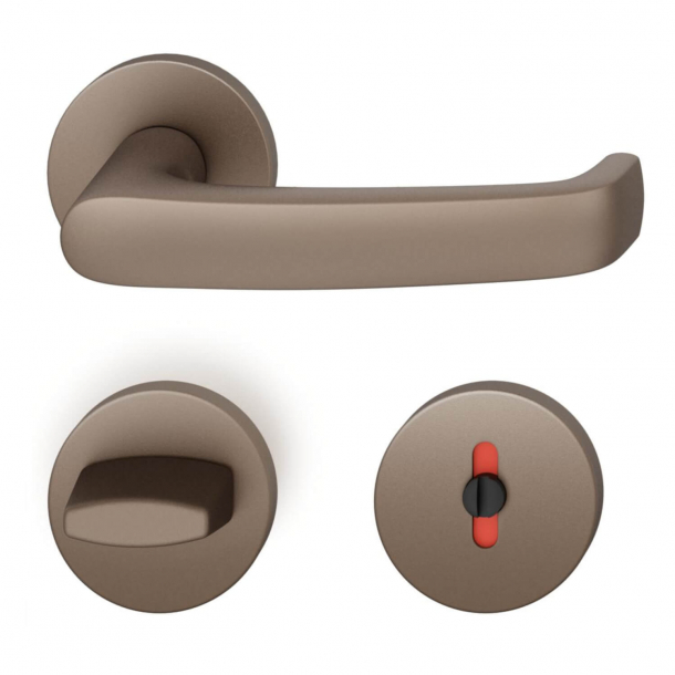 FSB Door handle with toilet trim - Medium bronze - DIN cc38 - Wehag company - Model 1045
