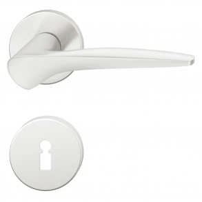 Drrhandtag med nyckelskylt - FSB - Borstad aluminium - Johannes Potente - modell 1051