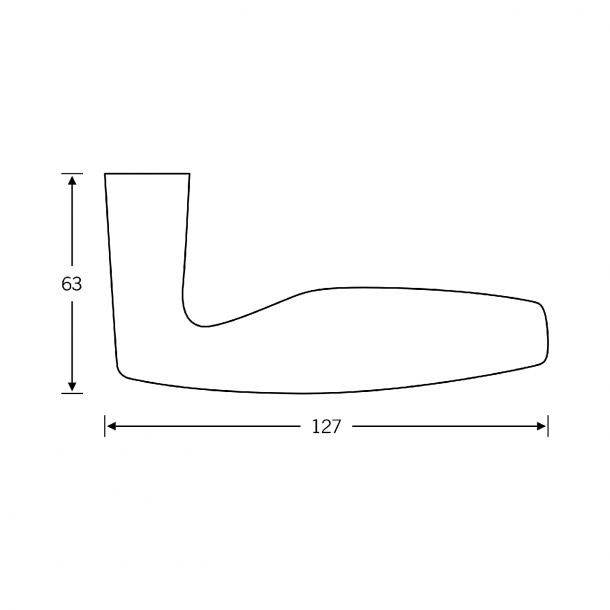 FSB Door handle with privacy lock - Brushed aluminium - Jan Roth - Model 1057