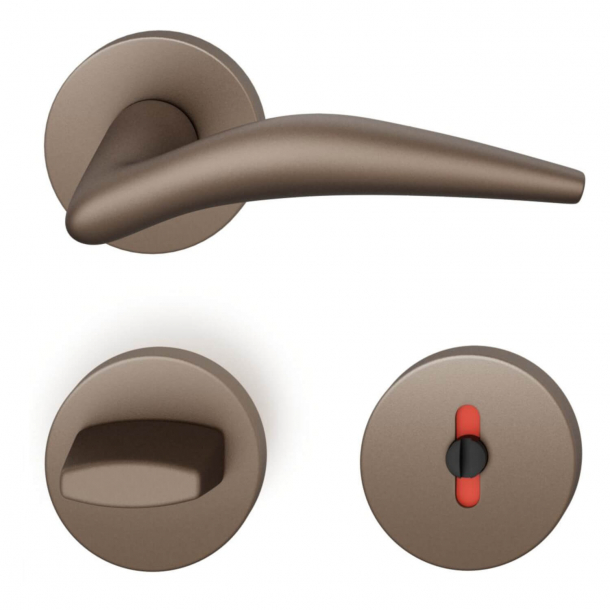 FSB Door handle with privacy lock - Medium bronze - Jan Roth - Model 1057