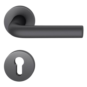 FSB Door handle with euro profile escutcheon - Black aluminium - FSB Workshop - Model 1075
