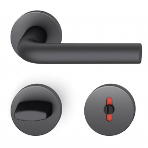 FSB Door handle with privacy lock - Black aluminium - DIN cc38 - FSB Workshop - Model 1075