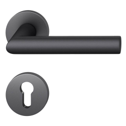 FSB Door handle with europrofile escutcheon - Black aluminium - Robert Mallet-Stevens - Model 1076