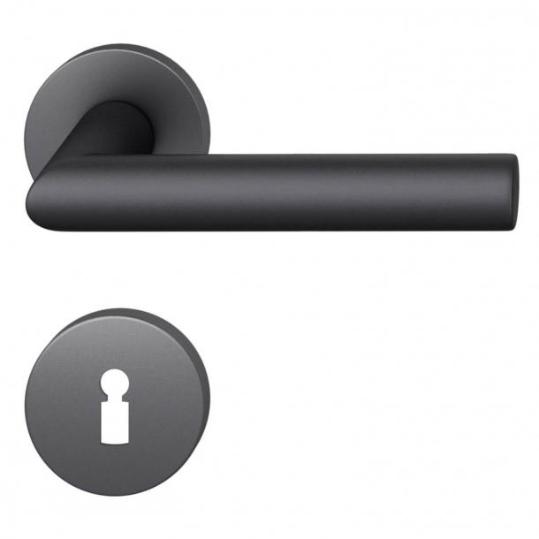 FSB Door handle with escutcheon - Black aluminium - Robert Mallet-Stevens - Model 1076
