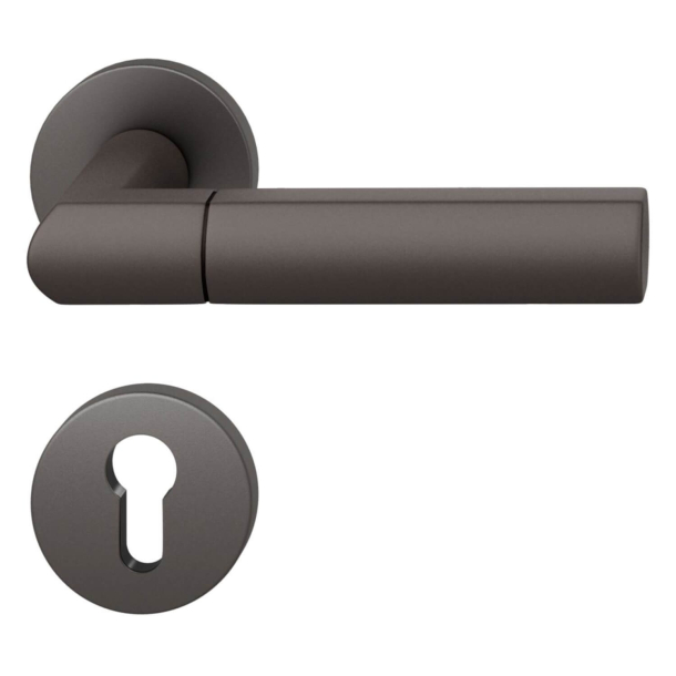 FSB Door handle with euro profile escutcheon - Dark bronze - Christoph Ingenhoven - Model 1078
