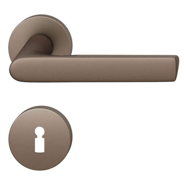 FSB Door handle with escutcheon - Medium bronze brushed aluminium - Helmut Jahn - Model 1093
