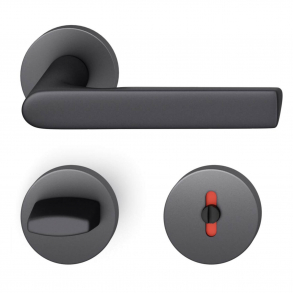 FSB Door handle with privacy lock - Black aluminium - DIN cc38 - Helmut Jahn - Model 1093