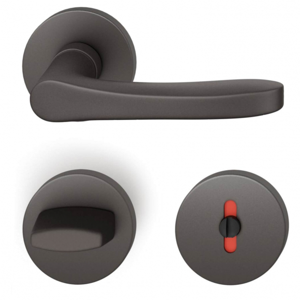 FSB Door handle with privacy lock - Dark bronze - DIN cc38 - FSB Workshop - Model 1106