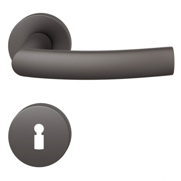 FSB Door handle with escutcheon - Dark bronze brushed aluminium - Hartmut Weise - Model 1107