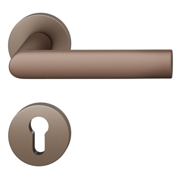 FSB Door handle with euro profile escutcheon - Medium bronze - Hartmut Weise - Model 1108