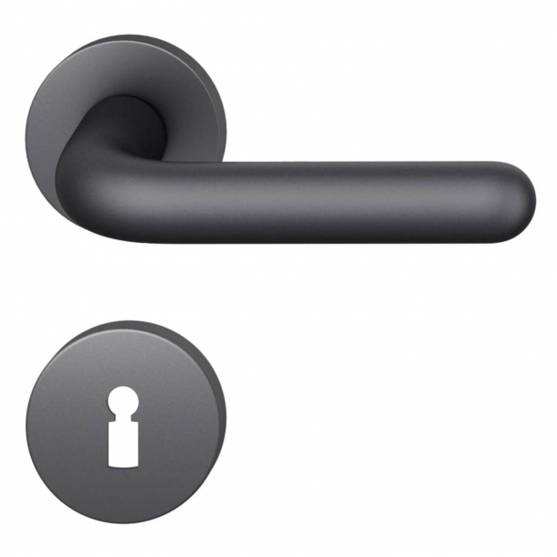 FSB Door handle with escutcheon - Black aluminium - Ludwig Wittgenstein - Model 1147