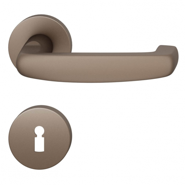 FSB Door handle with escutcheon - Medium bronze brushed aluminium - Ortner &amp; Ortner - Model 1159