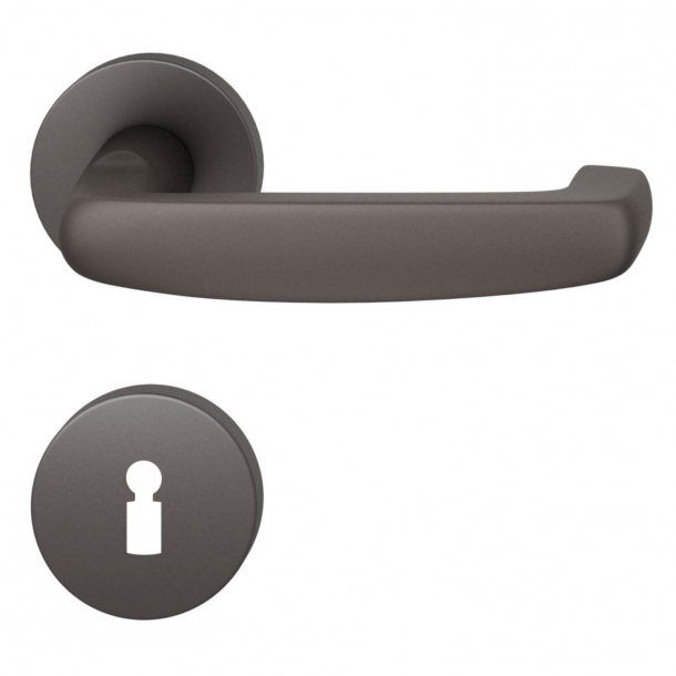 FSB Door handle with escutcheon - Dark bronze brushed aluminium - Ortner &amp; Ortner - Model 1159