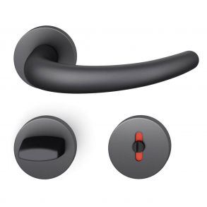 FSB Door handle with privacy lock - Black aluminium - DIN cc38 - FSB Workshop - Model 1160