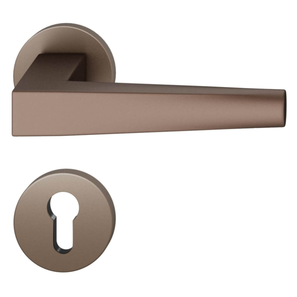 FSB Door handle with euro profile escutcheon - Medium bronze - RDAI - Model 1241