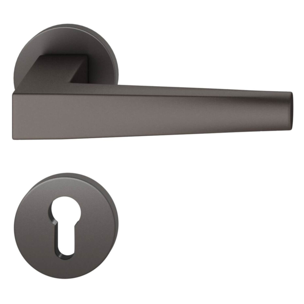 FSB Door handle with euro profile escutcheon - Dark bronze - RDAI - Model 1241