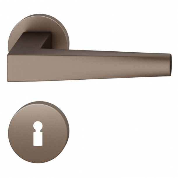 FSB Door handle with escutcheon - Medium bronze brushed aluminium - RDAI - Model 1241