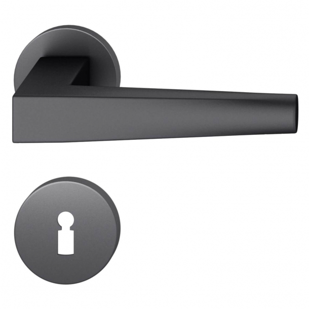 FSB Door handle with escutcheon - Black aluminium - RDAI - Model 1241