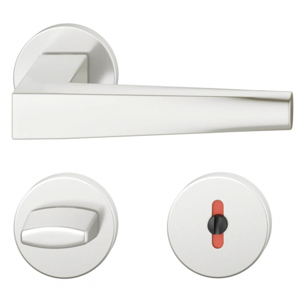 FSB Door handle with privacy lock - Brushed aluminium - DIN cc38 - RDAI - Model 1241
