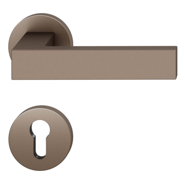 FSB Door handle with euro profile escutcheon - Medium bronze - Hartmut Weise - Model 1251