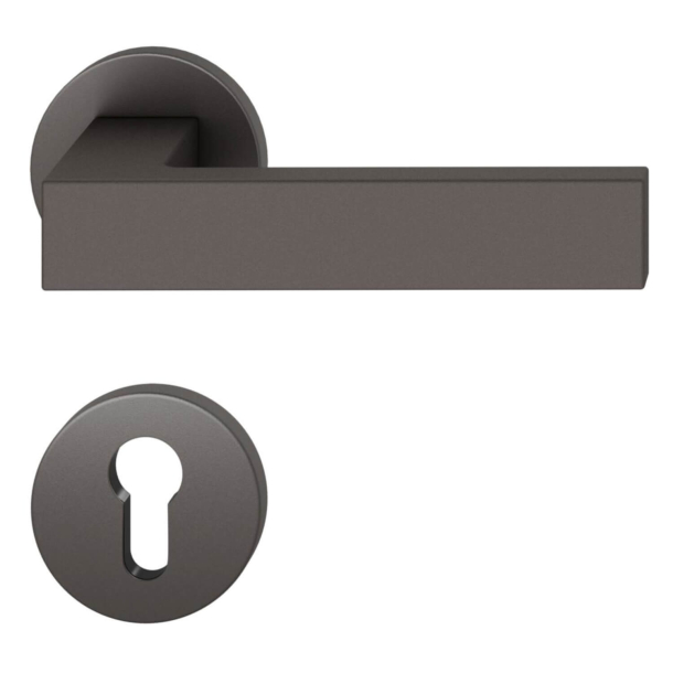 FSB Door handle with euro profile escutcheon - Dark bronze - Hartmut Weise - Model 1251