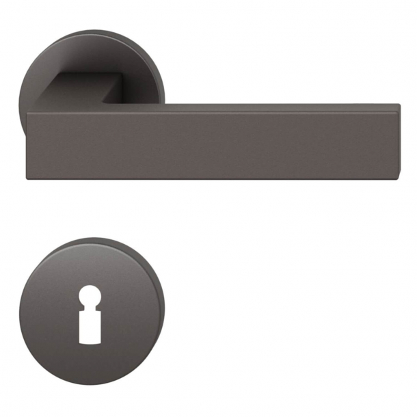 FSB Door handle with escutcheon - Dark bronze brushed aluminium - Hartmut Weise - Model 1251