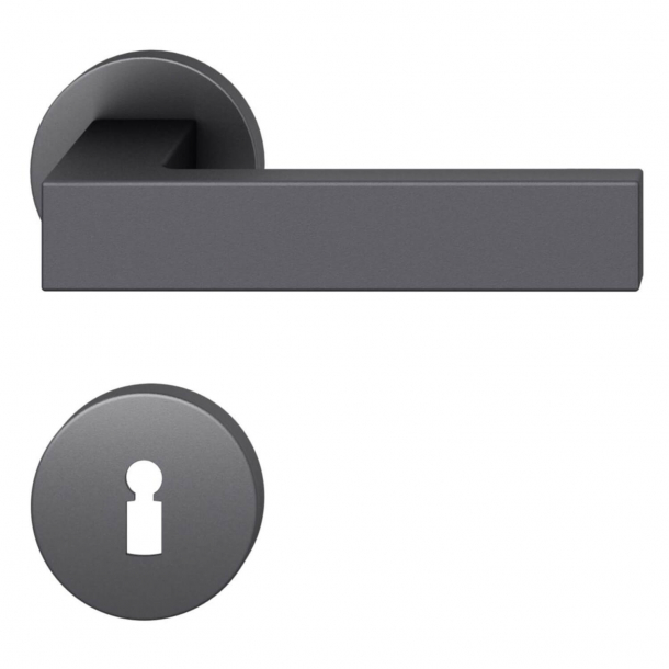 FSB Door handle with escutcheon - Black aluminium - Hartmut Weise - Model 1251