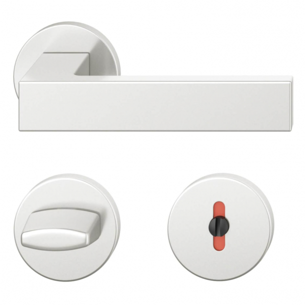 FSB Door handle with privacy lock - Brushed aluminium - DIN cc38 - Hartmut Weise - Model 1251