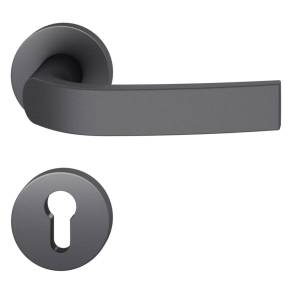 Dörrhandtag med euro cylinderring - FSB - Svart aluminium - Jürgen Engel - modell 1271