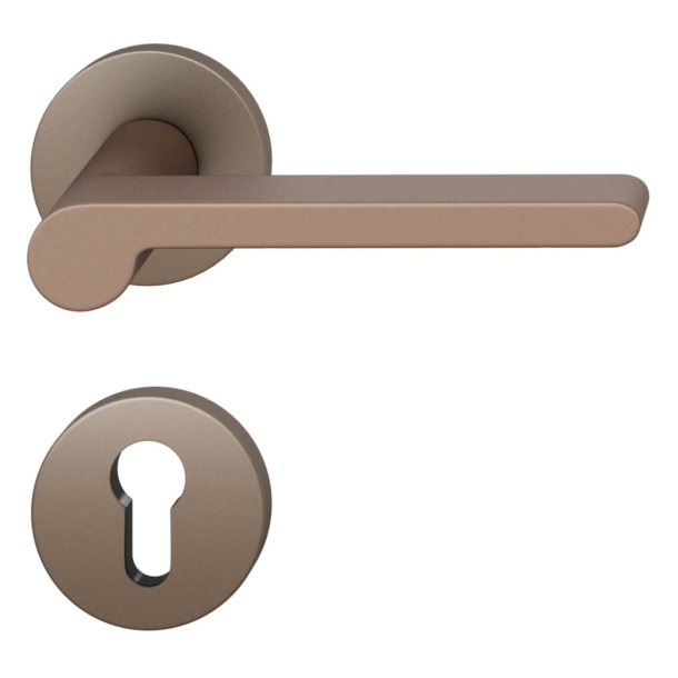 FSB Door handle with euro profile escutcheon - Medium bronze - FSB Workshop - Model 1021